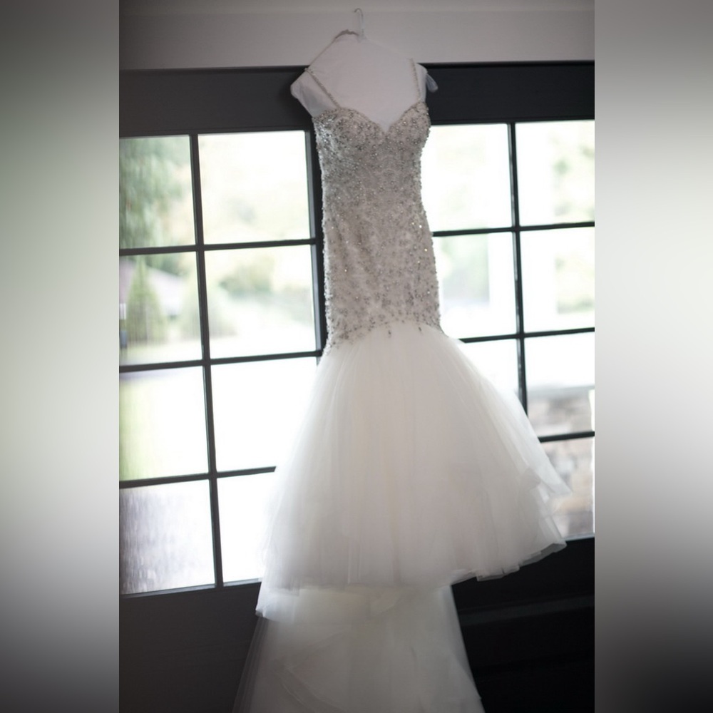 Custom Couture Mermaid Wedding Gown – Crystal Beaded – Size 2 – Preserved